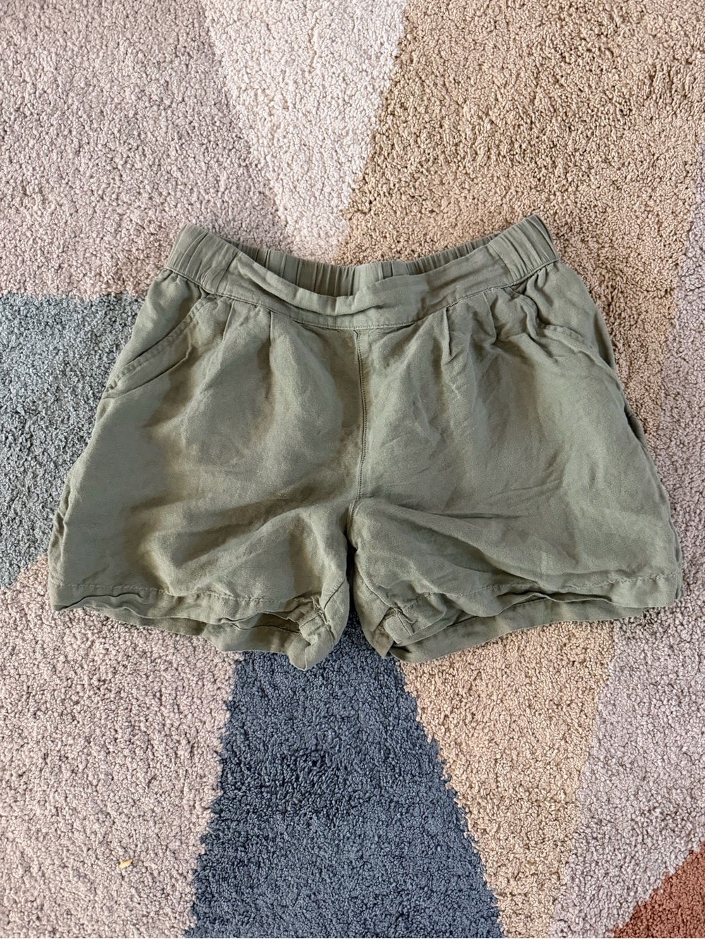 A New Day Olive Green Elastic Waistband Shorts